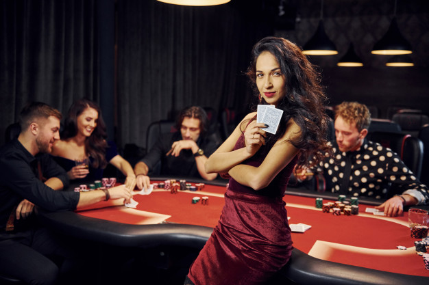 portrait beautiful woman group elegant young people that playing poker casino together 146671 5769 1